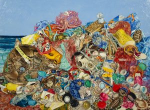 Painting of pile of garbage.