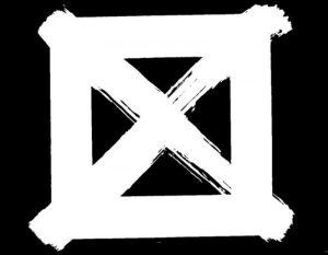 Visual Aids Day Without Art logo: Black bachground with white square and 'x'.