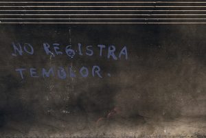 Black image with white lines ans blue text, "No Registra Temblor."